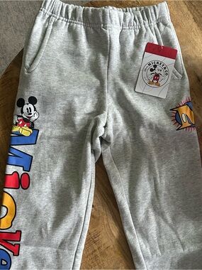 Disney Parks Unisex Grey Sweatpants with Multicolor Mickey Graphics